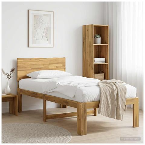 Letto Singolo con Testiera ROSTOCK Bianco 90 x 200 cm - Foto 2
