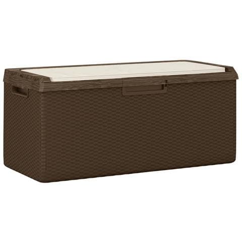 Baule da Giardino con Cuscino Seduta Marrone 350 L in PP - Foto 1