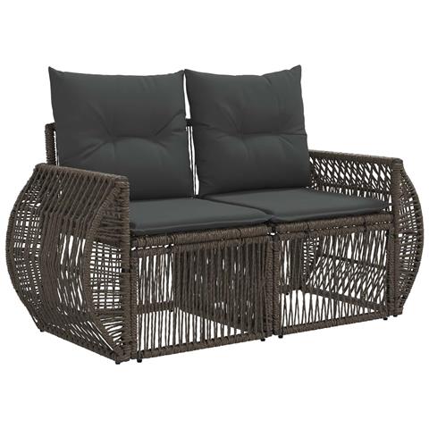 Set Divano da Giardino 9 pz Grigio e Grigio Scuro polyrattan - Foto 2