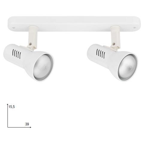 SPOT-CARRERA-2 - Applique bianca a due luci moderna 42 watt E27 - Foto 2