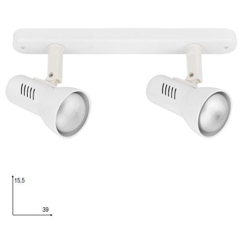 SPOT-CARRERA-2 - Applique bianca a due luci moderna 42 watt E27 - Foto 1