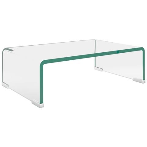 Mobile /Rialzo porta TV in Vetro Bianco 40x25x11 cm - Foto 1