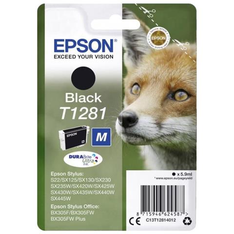 Originale T1281 Nera Per Epson S22 Sx125 420w Bx305fw C13t12814011 Capacita' 5,9ml - Foto 1