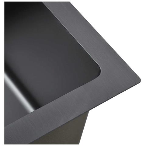 Lavello da Cucina Lavorato a Mano Nero Acciaio Inox - Foto 9