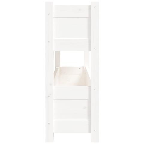 Fioriera Bianca 112x25x66 Cm In Legno Massello Di Pino - Foto 9