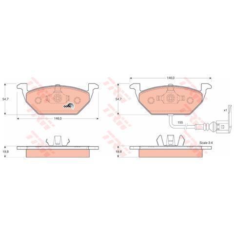 Pattini Freno Volkswagen Golf Iv (01->) 1.6 Gdb1386 - Foto 1