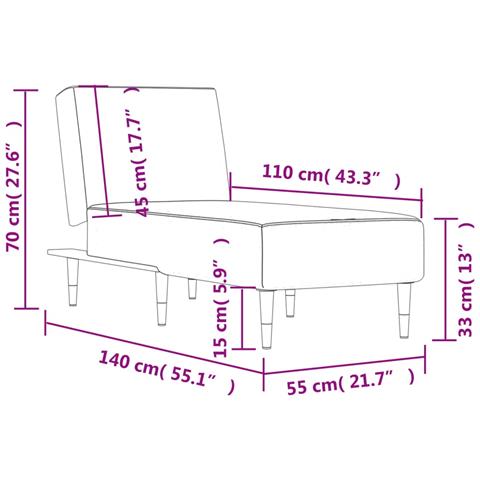 Chaise Longue In Velluto Grigio Scuro - Foto 11