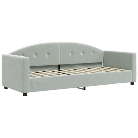 Divano Letto Estraibile Materassi Grigio Chiaro 80x200 Velluto - Foto 9