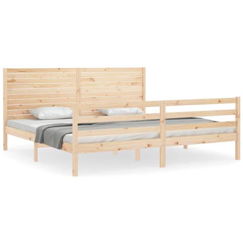 Giroletto con Testiera Super King Size in Legno Massello - Foto 2