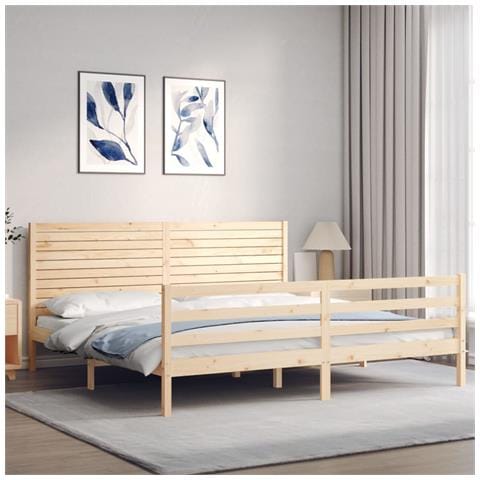 Giroletto con Testiera Super King Size in Legno Massello - Foto 3