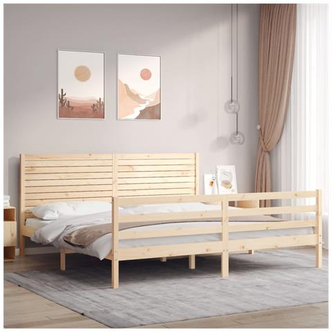 Giroletto con Testiera Super King Size in Legno Massello - Foto 1