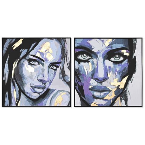 Quadro Dkd Home Decor 103 X 4,5 X 103 Cm Donna Moderno (2 Unità) - Foto 1
