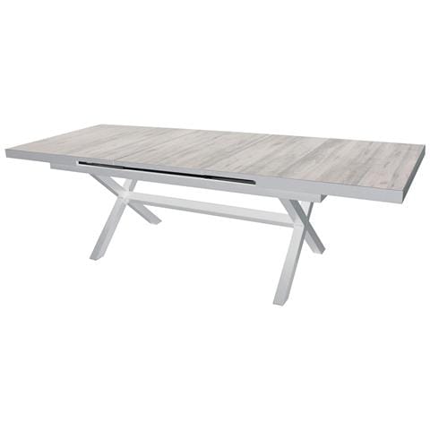 Tavolo Estensibile 200/260 Cm Da Esterno Giardino Con Struttura In Alluminio E Piano In Gres Effetto Legno Lagon - Foto 1