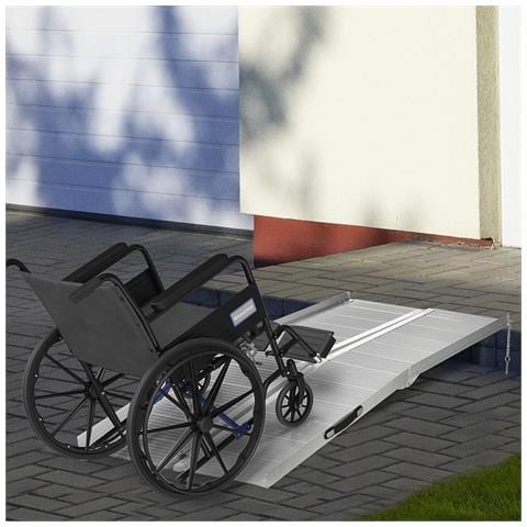 Rampa Per Sedia A Rotelle In Lega Di Alluminio Antiscivolo Capacità 272kg, 183x72x5cm - Foto 2