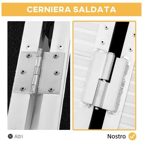 Rampa Per Sedia A Rotelle In Lega Di Alluminio Antiscivolo Capacità 272kg, 183x72x5cm - Foto 6