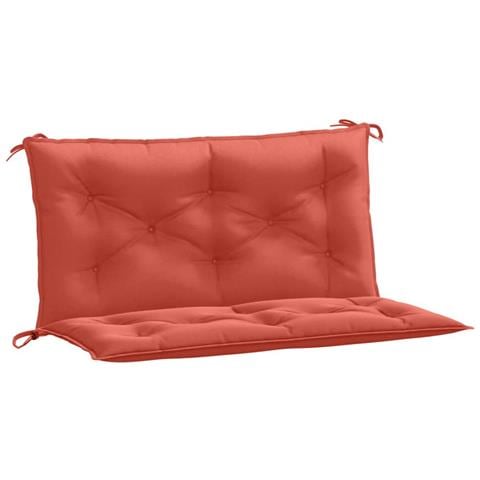 Cuscini Panca Giardino 2pz Rosso Mélange 100x50x7cm Tessuto - Foto 2