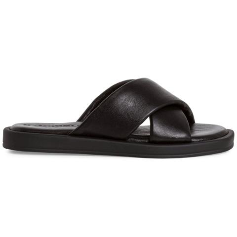 Black Casual Open Slippers Ciabatte Pelle Scarpe Donna Nero Eu 37, 1-27118-42 001 - Foto 2