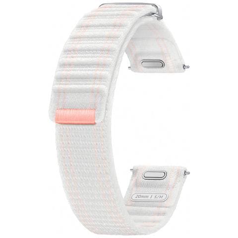 Braccialetto Per Samsung Galaxy Watch 20mm/s/m Comfort Fabric, Bianco - Foto 1