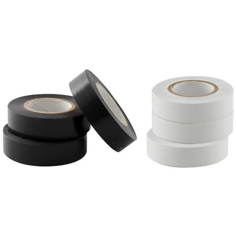 Conf. 6 Nastri Isolanti 10 M X 15 Mm (3 Neri + 3 Bianchi) - Foto 1