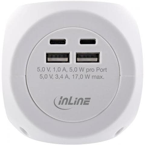 Charging Cube, 3x Contatto Di Terra, 2x Usb-c, 2x Usb-a, Bianco, 2m - Foto 2