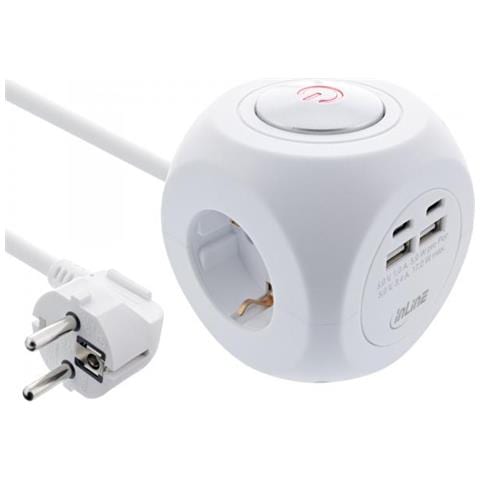 Charging Cube, 3x Contatto Di Terra, 2x Usb-c, 2x Usb-a, Bianco, 2m - Foto 1