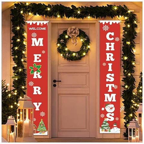 Banner Festivo Rosso ""buon Natale"" - Decorazione Ideale Per Le Feste 35x188cm - Foto 2