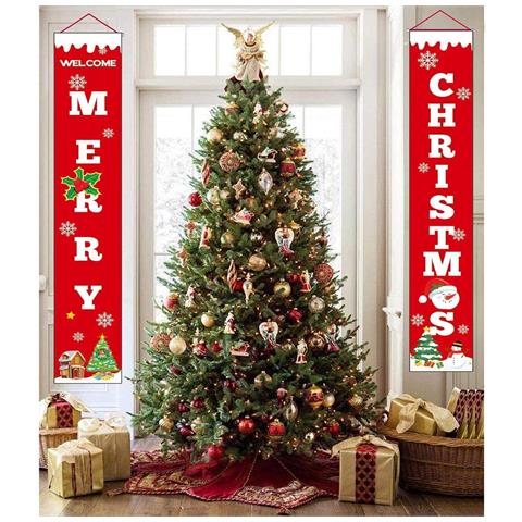 Banner Festivo Rosso ""buon Natale"" - Decorazione Ideale Per Le Feste 35x188cm - Foto 4