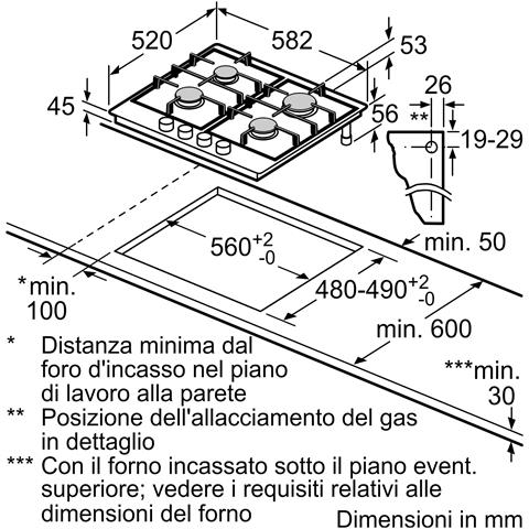 Piano Cottura PGP6B5K85 a Gas 4 Fuochi Gas Colore Acciaio Inox - Foto 2