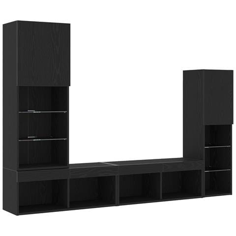 Mobile TV LED Rovere Nero 30.5x30x102 cm Legno Ingegnerizzato - Foto 9