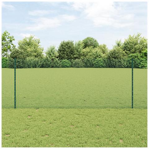 Recinzione in Rete Saldata con 22 Pali Verde 1x50 m Acciaio - Foto 2