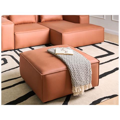 Ottomana Brande Pelle Sintetica Marrone Dorato - Foto 1