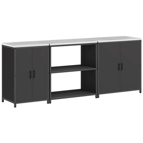 Set di Stoccaggio per Cucina Altro 3 pcs Nero 240 x 50 x 92 cm - Foto 1