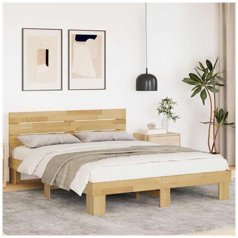 Struttura Letto con Testiera Senza Materasso 135x190 cm - Foto 2