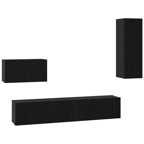 Mobile TV da Parete 4 pcs Rovere nero 200 x 30 x 30 cm - Foto 1