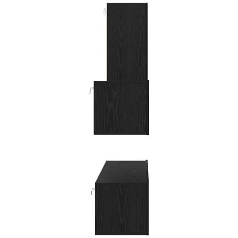 Mobile TV da Parete 4 pcs Rovere nero 200 x 30 x 30 cm - Foto 9