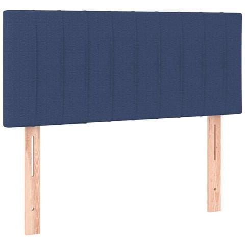 Letto a Molle con Materasso e LED Blu 120x190 cm in Tessuto - Foto 9