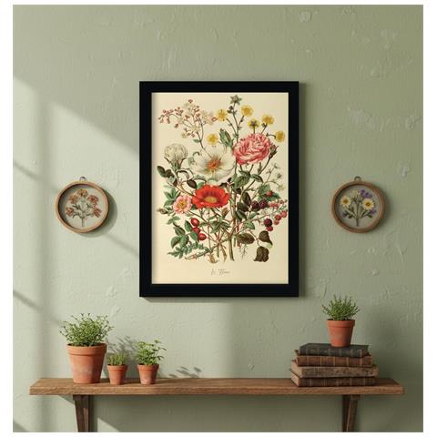 Set Di 6 Stampe Anatomia Dei Fiori In Stampe Vintage, Dipinti Decorativi Estetici Per Il Tuo Soggiorno, Camera Da Letto, Casa A3 & A4 Cornice Nera - Foto 5