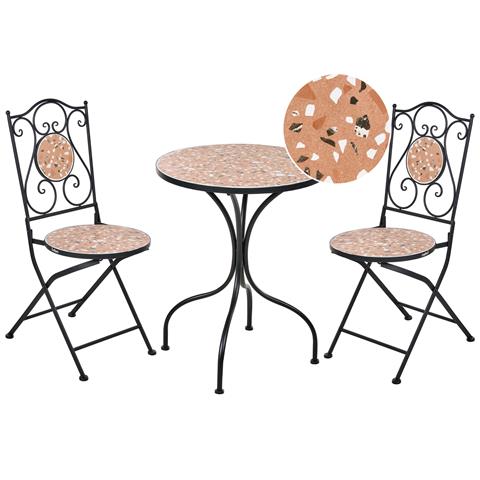 Set Bistrot Pieghevole Adrano Metallo Nero - Foto 2