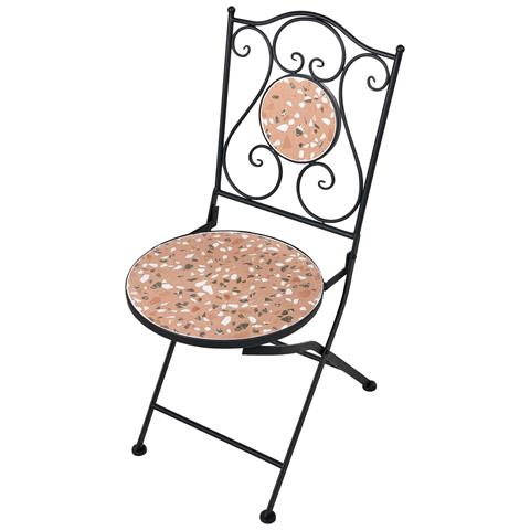 Set Bistrot Pieghevole Adrano Metallo Nero - Foto 8