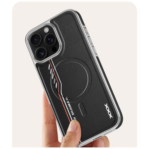 Custodia Magnetica Nera In Pc Compatibile Con Iphone 16 Pro - Texture Diamante, Protezione Antiurto - Foto 2