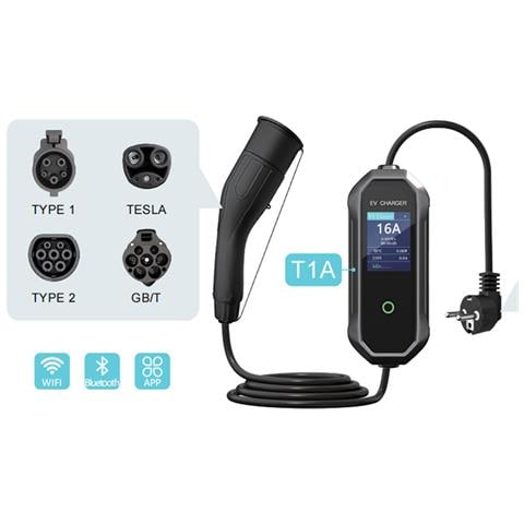 Caricabatterie Ev, 32a 7kw Evse Portatile, Caricabatterie Per Veicoli Elettrici Di Tipo 2 5m - Foto 2