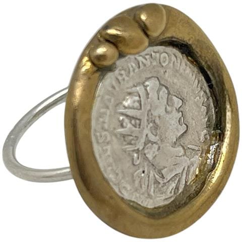 Anello Vintage Con Moneta Mista, Placcato Oro-ottone E Argento, 10µ - Foto 1