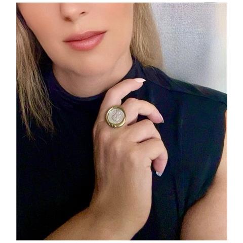 Anello Vintage Con Moneta Mista, Placcato Oro-ottone E Argento, 10µ - Foto 3