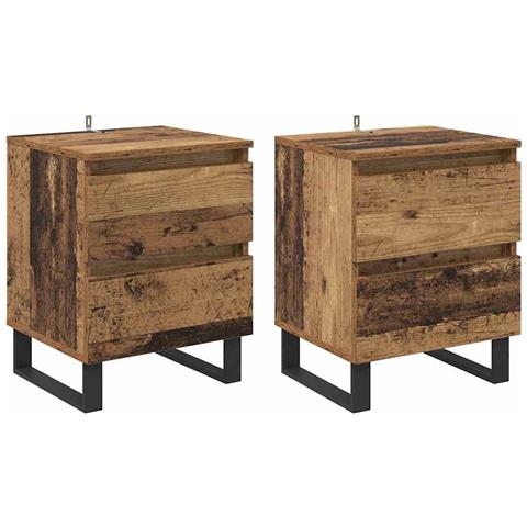 Armadio da Notte 2 pcs Legno vecchio 40 x 35 x 50 cm - Foto 1
