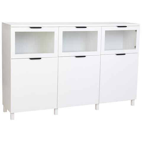Credenza In Legno Bianco Con 3 Ante E 3 Cassetti 180x42x114h Cm - Foto 1