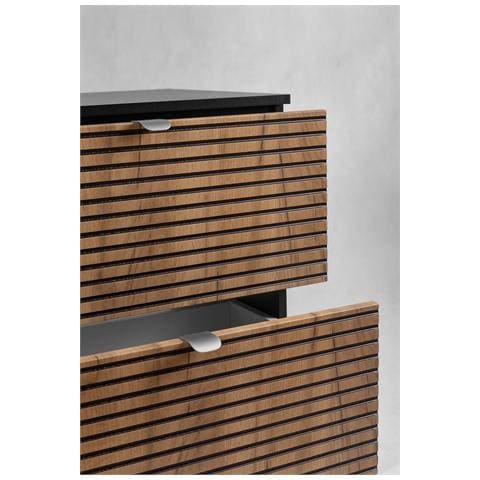 | Mobili da bagno | Marrone opaco, nero | L /A /D circa 60/57/46 cm | Mobiletto, mobile da bagno, mobile da bagno, LOFT - Foto 2