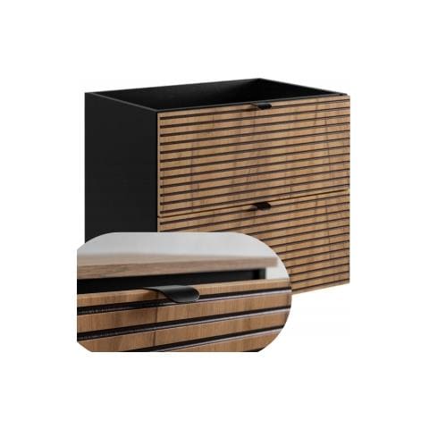 | Mobili da bagno | Marrone opaco, nero | L /A /D circa 60/57/46 cm | Mobiletto, mobile da bagno, mobile da bagno, LOFT - Foto 1