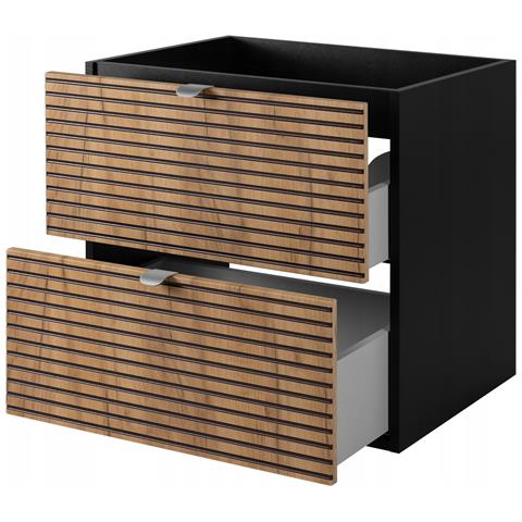 | Mobili da bagno | Marrone opaco, nero | L /A /D circa 60/57/46 cm | Mobiletto, mobile da bagno, mobile da bagno, LOFT - Foto 10