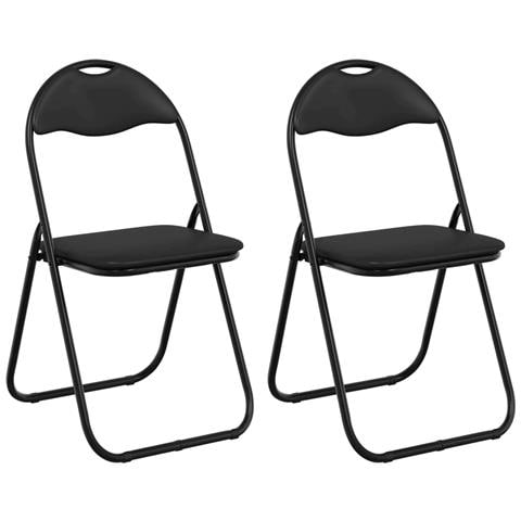 Sedia pieghevole 2 pcs Nero 48 x 43,5 x 81 cm Pelle Sintetica - Foto 1
