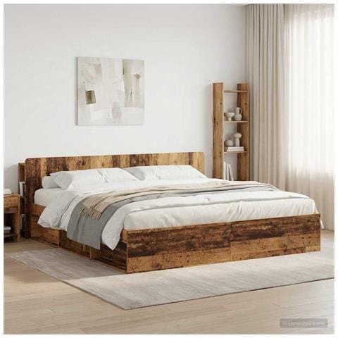 Testata del letto Legno antico Legno ingegnerizzato - Foto 2